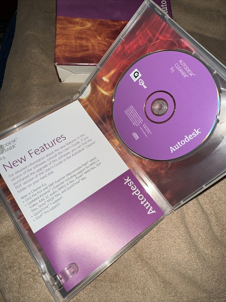 Autodesk Cleaner 6.5 English Language For MAC (DVDs only) W/ Code Guide