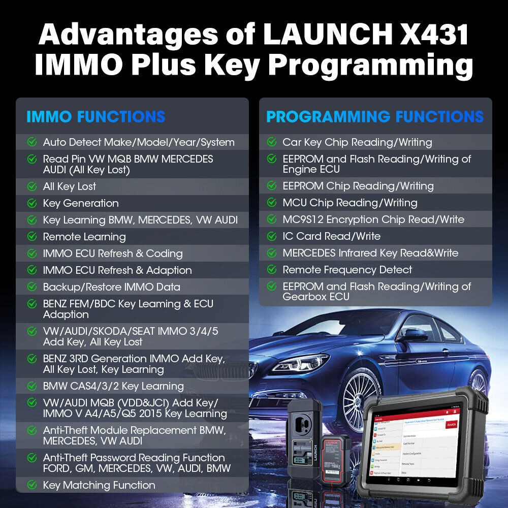 Launch X431 IMMO PLUS PRO 5 Key Programming Tool Full System Diagnostic Scanner