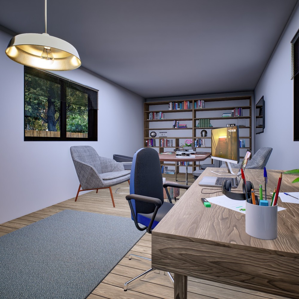Tiny Office Plan, 12’ x 24’ Small Office Plans, Tiny House Plans, Hard Copy