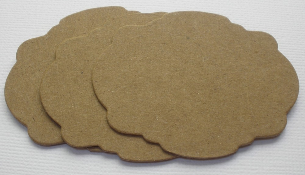 {4} MINI LABELS (Style 2) - Bare Chipboard Die Cuts - Embellishments