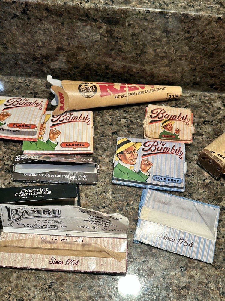 9 pc x Bambu and Other! Rolling Papers 100% Authentic Bambu Classic Papers USA