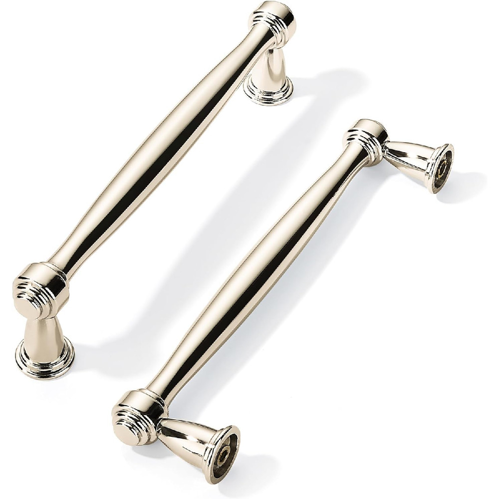 KHTUMEWARE 10 Pack Polished Nickel Cabinet Pulls 3" Hole Kitchen Hardware