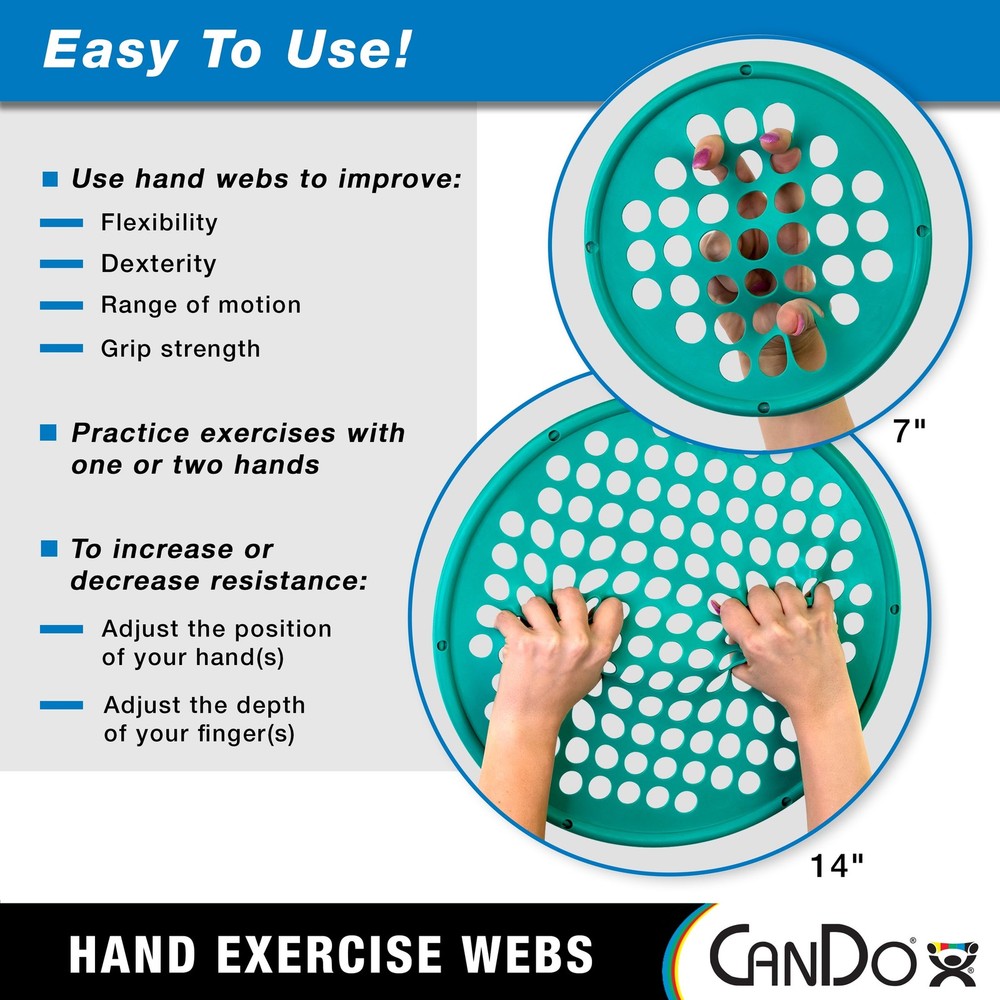 Portable Hand Exercise Webs for Grip Strength & Therapy - Xx-Light Tan