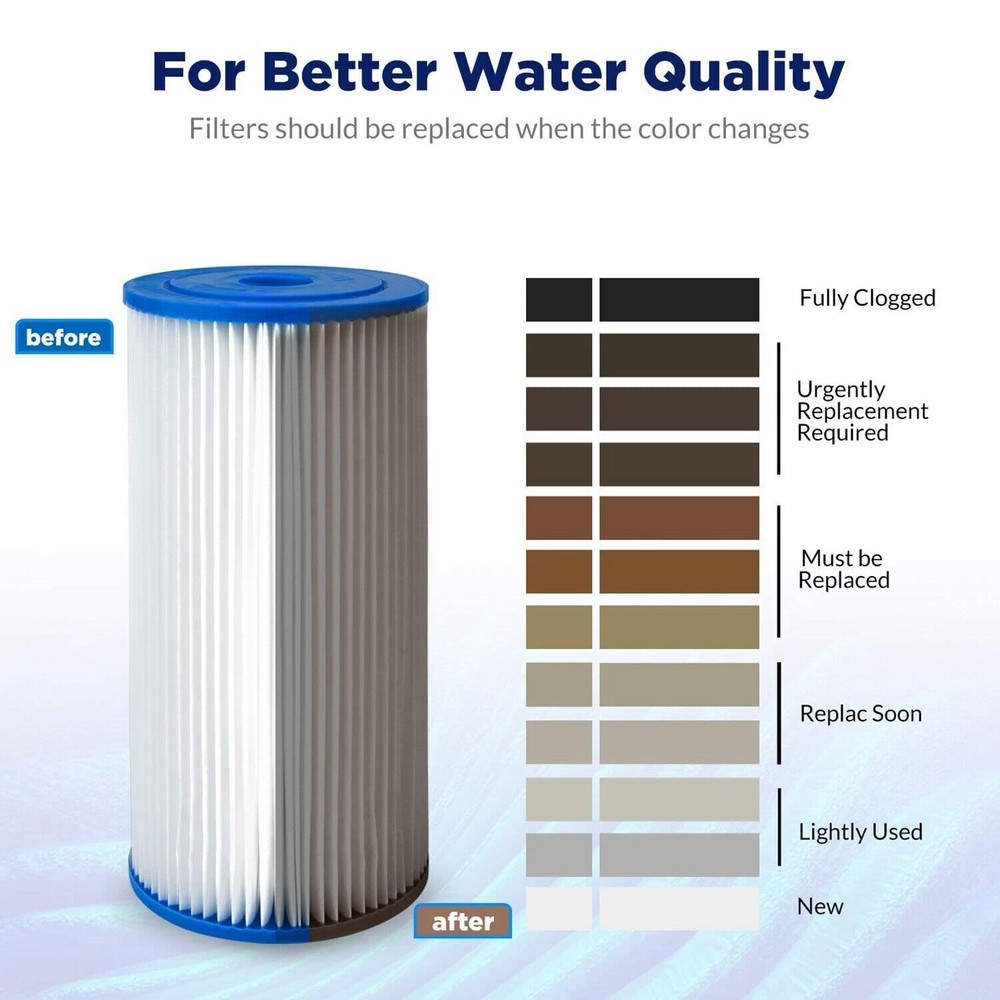 SimPure 10" x 4.5" Clear Whole House Water Filter Housing Filtration System Home