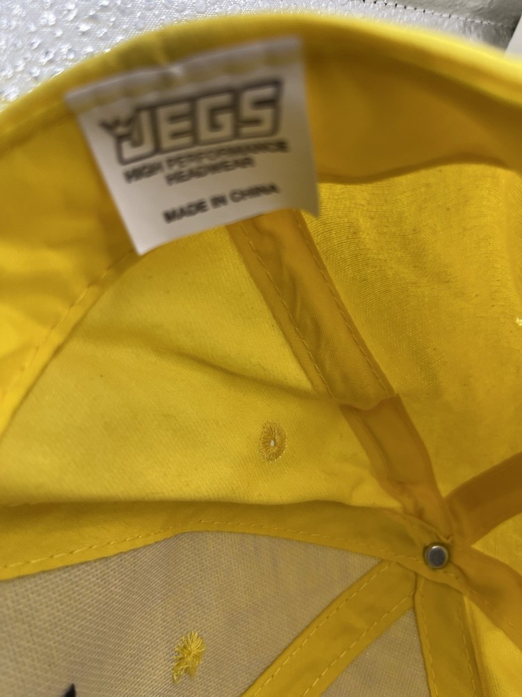 JEGS Performance Adjustable Strapback Cap One Size Embroidered Yellow/black