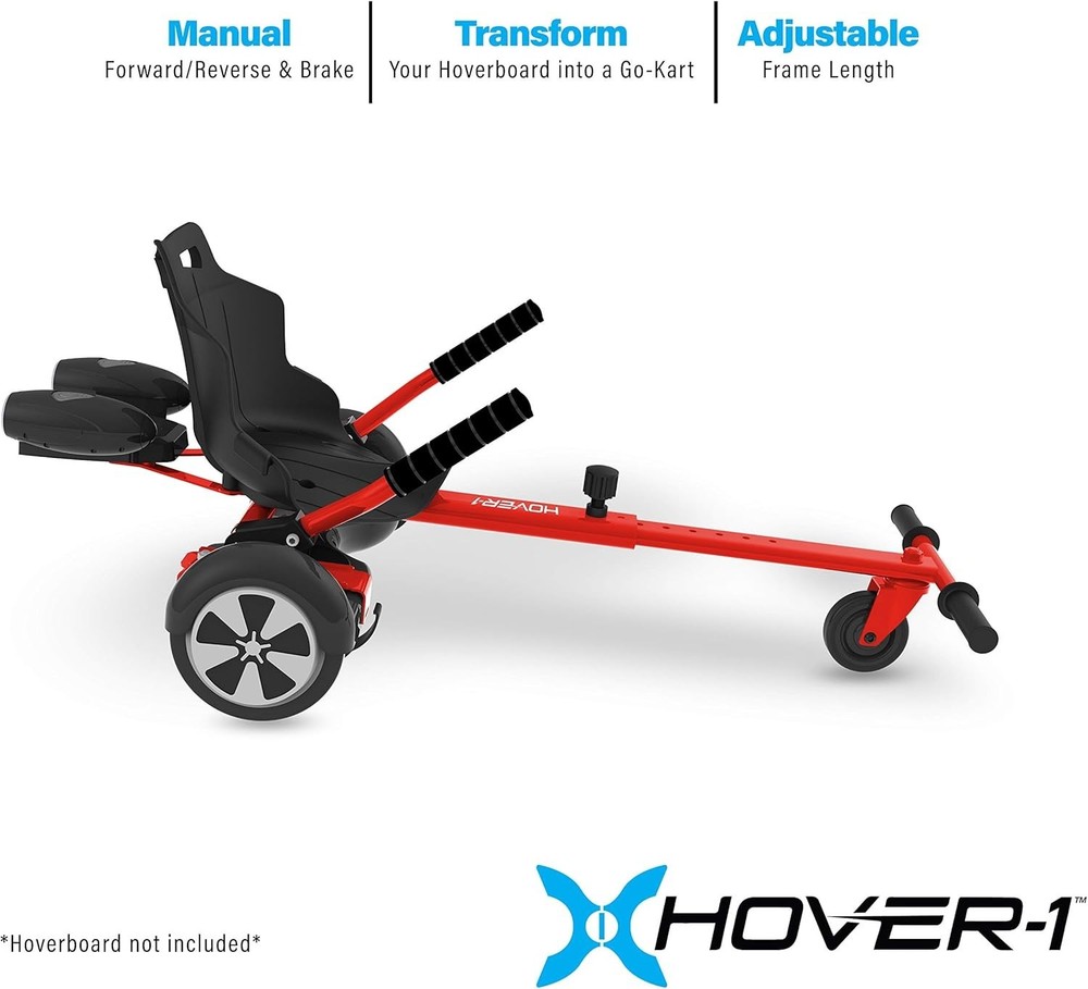 Hoverboard Buggy Attachment Aluminium Adjustable Frame LED Lights Kids Teens