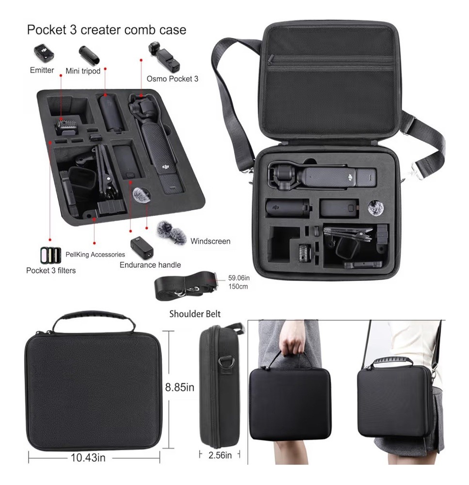 PellKing Accessories Kit for Osmo Pocket 3, Including Carrying Case