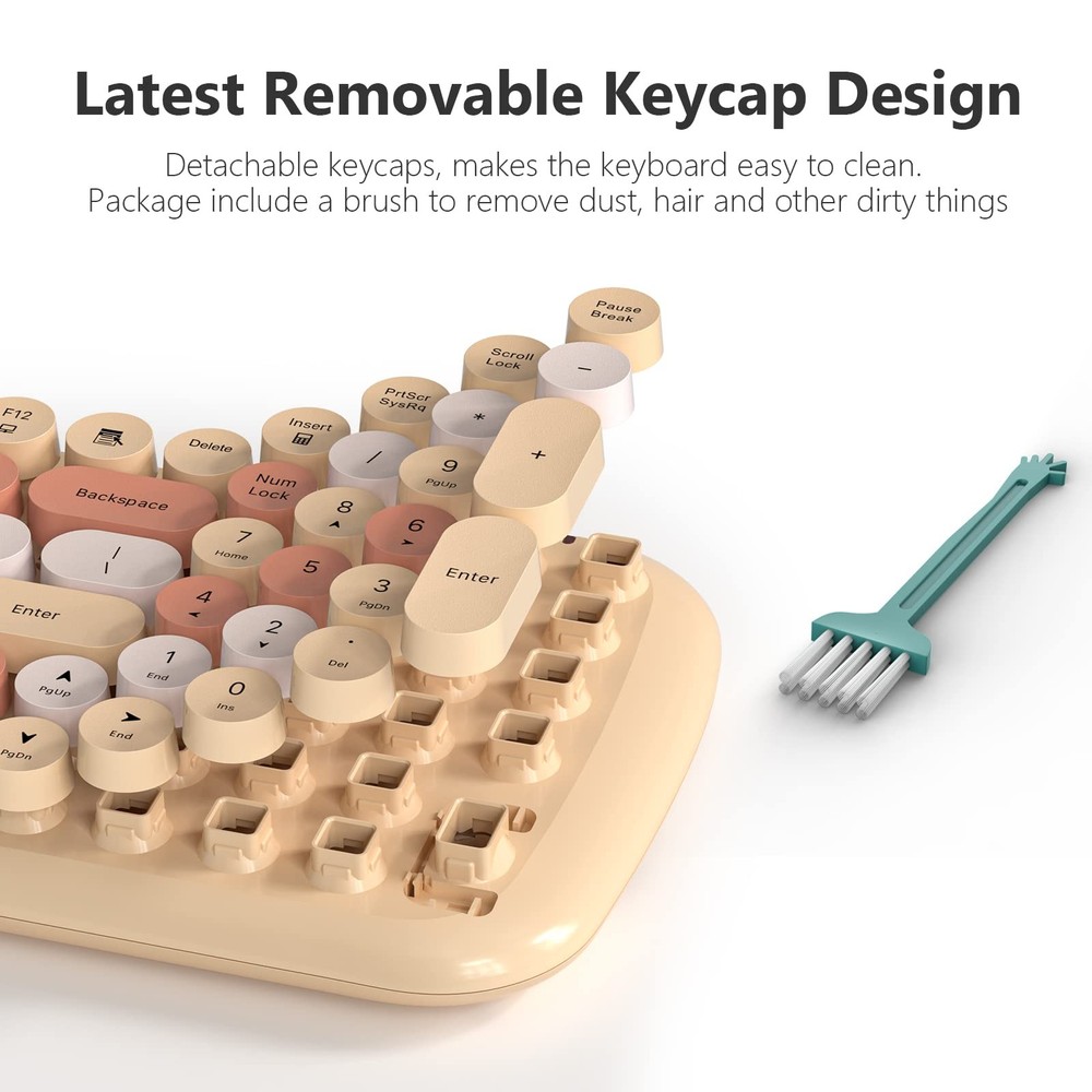 Wireless Keyboard and Mouse Combo, - Modern Compact Layout, Colorful Compact ...