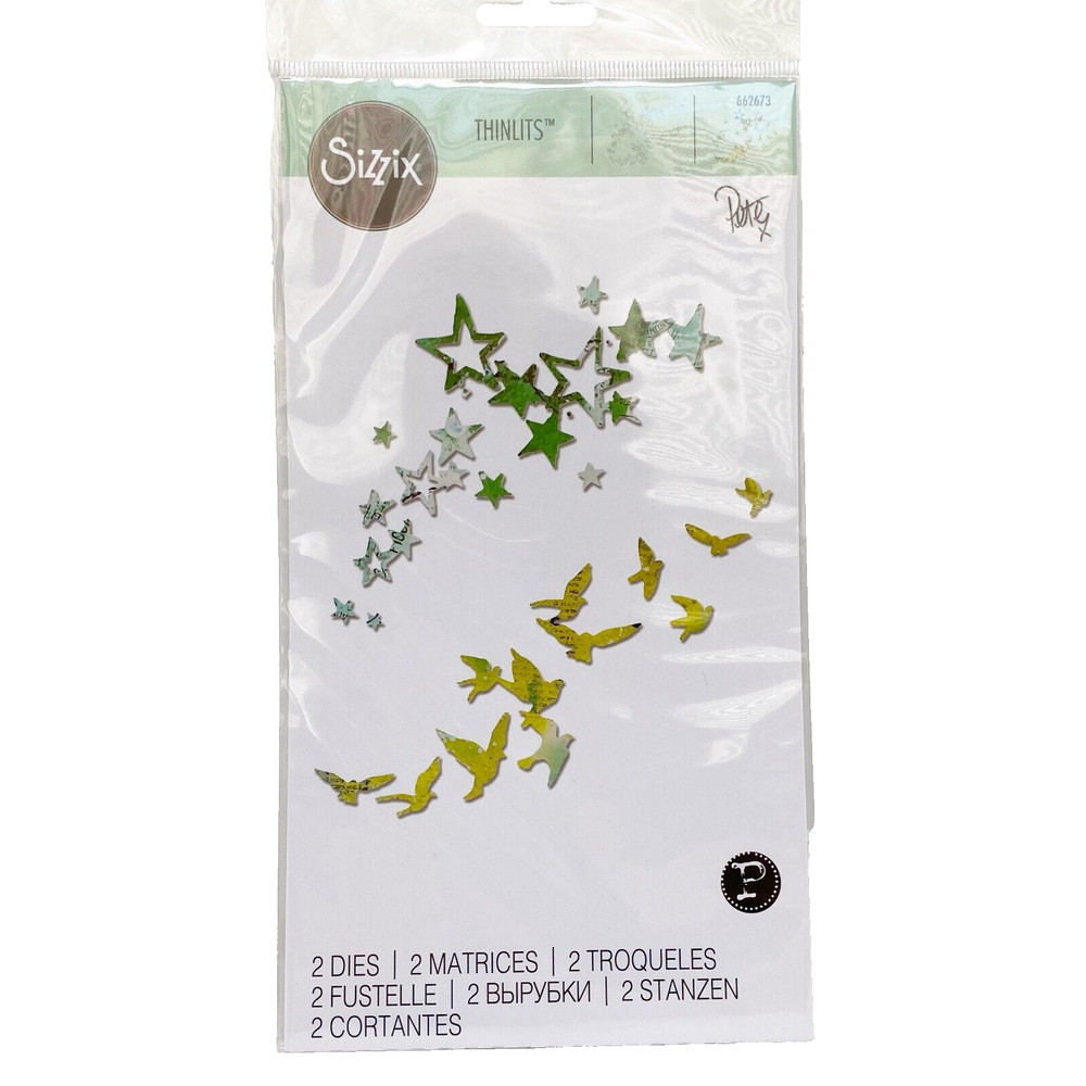 Sizzix Thinlits Birds Stars Pete Hughes Cutting Dies 662673 NEW