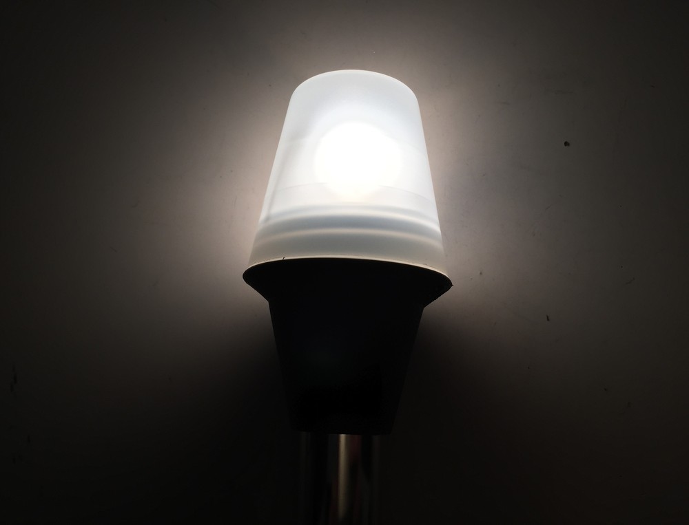 Pactrade Navigation All Round Warm White Stern Light 24'', 2-Prong Chrome Base