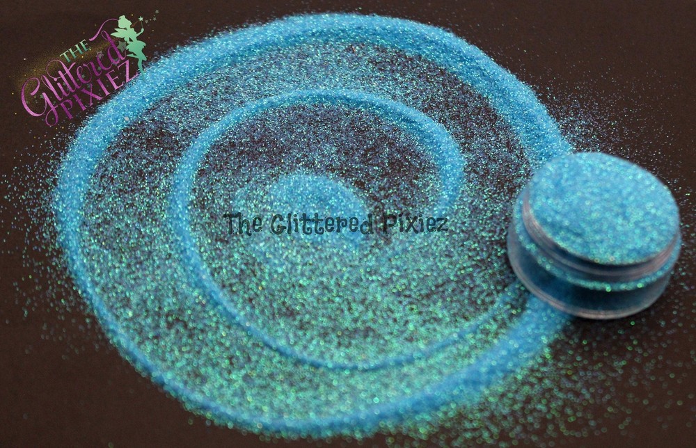BLUE TOPAZ iridescent glitter- Pixie Dust( extra fine glitter)
