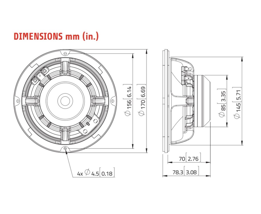 LaVoce 6.5" Midrange MAN061.80 Neodymium Cast Frame 95dB 8 Ohms