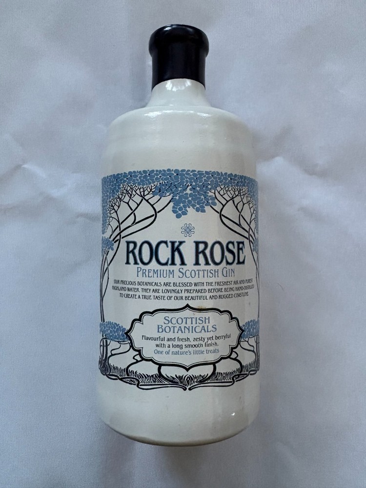 White Rock Rose Gin Ceramic 700ml Empty Bottle (great condition) Bar