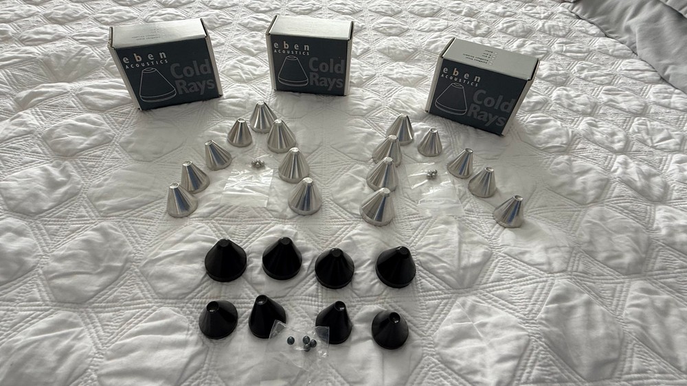 Cold Ray Ceramic Black & Ceramic Silver 4 per box Vibration Control Cones