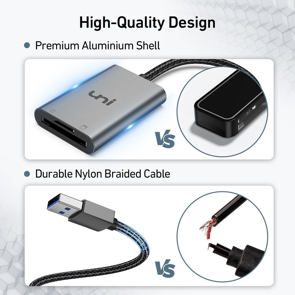 SD Card Reader, High-Speed USB 3.0 to Micro SD Card Adapter, Aluminum Computer