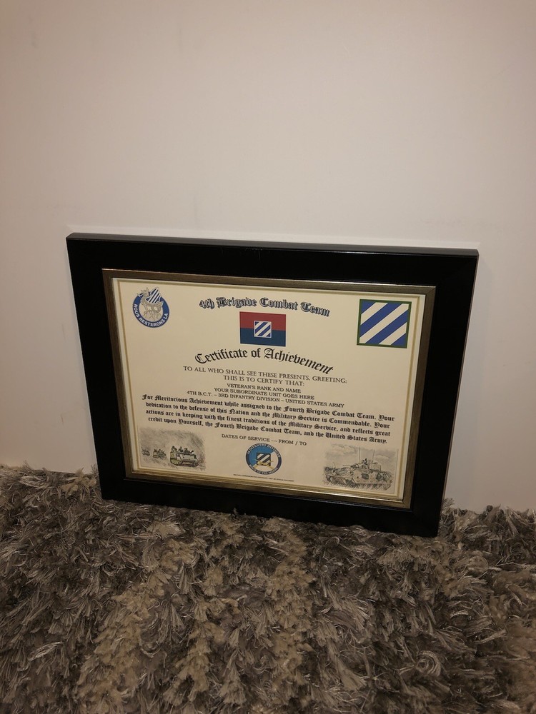 4TH B.C.T. / 3RD INFANTRY DIVISION (COMMEMORATIVE CERTIFICATE)
