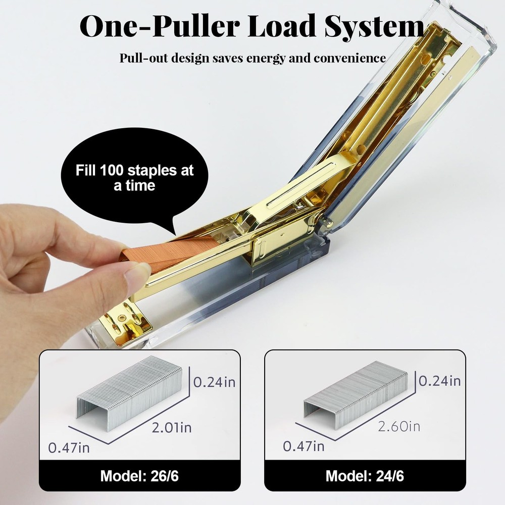 Multibey Gradient Acrylic Stapler Set, 25 Sheet Capacity Desktop Stapler with...