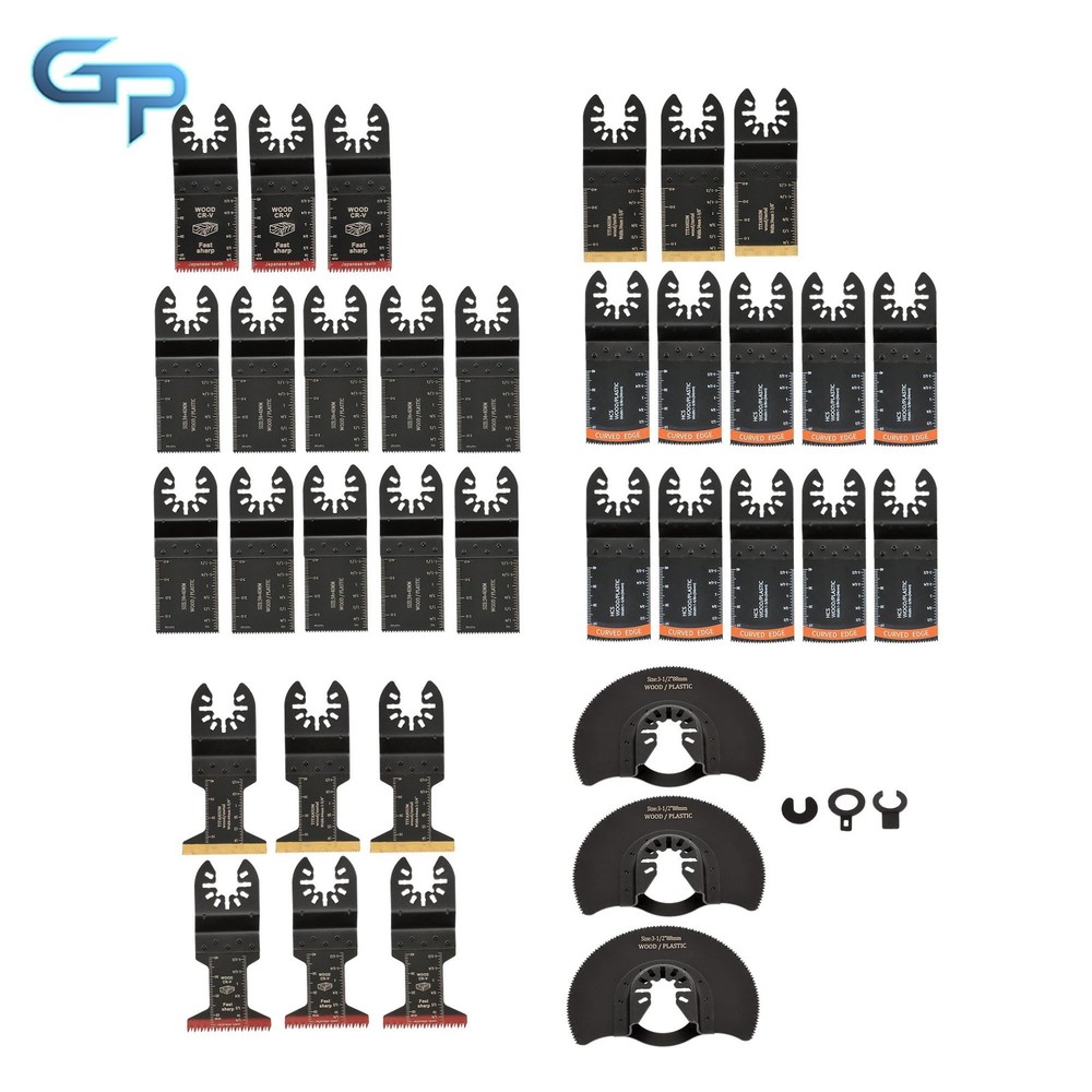 35 Pieces Titanium & HCS Oscillating Tool Blades 7 Types Oscillating Saw Blades