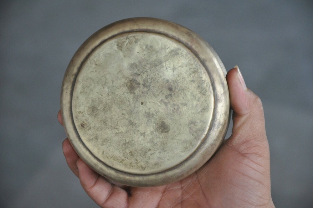 Vintage Brass Engraved Handcrafted Round Bread / Chappati Box