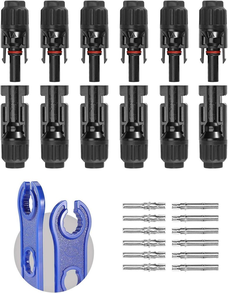 6Set Male Female Wire Cable Connector Set Solar Panel Waterproof Connector