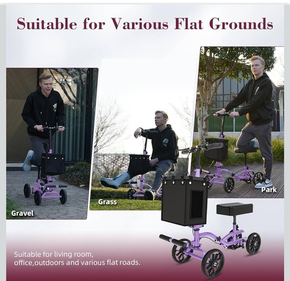 FVZZIN Purple Knee Scooter