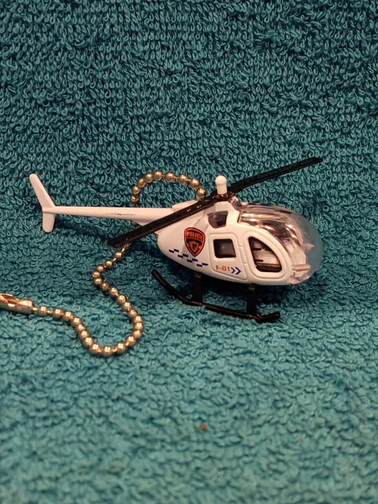 Die-Cast Handmade Police Helicopter Light Pull or Fan Pull - Helicopter