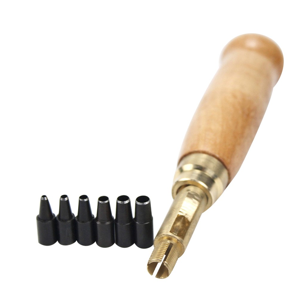 Adjustable Automatic Belts Screw Hole Puncher 1.5-4mm Leather With Punches