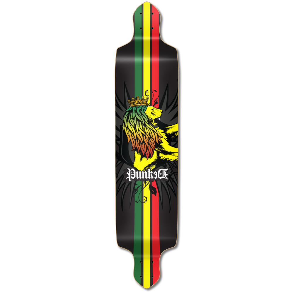 Yocaher Drop Down Longboard Deck - Rasta (DECK ONLY)