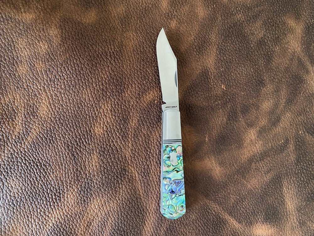 Jack Wolf Gateway Barlow-Abalone Handle w/ Handmade Custom Leather Sheath!