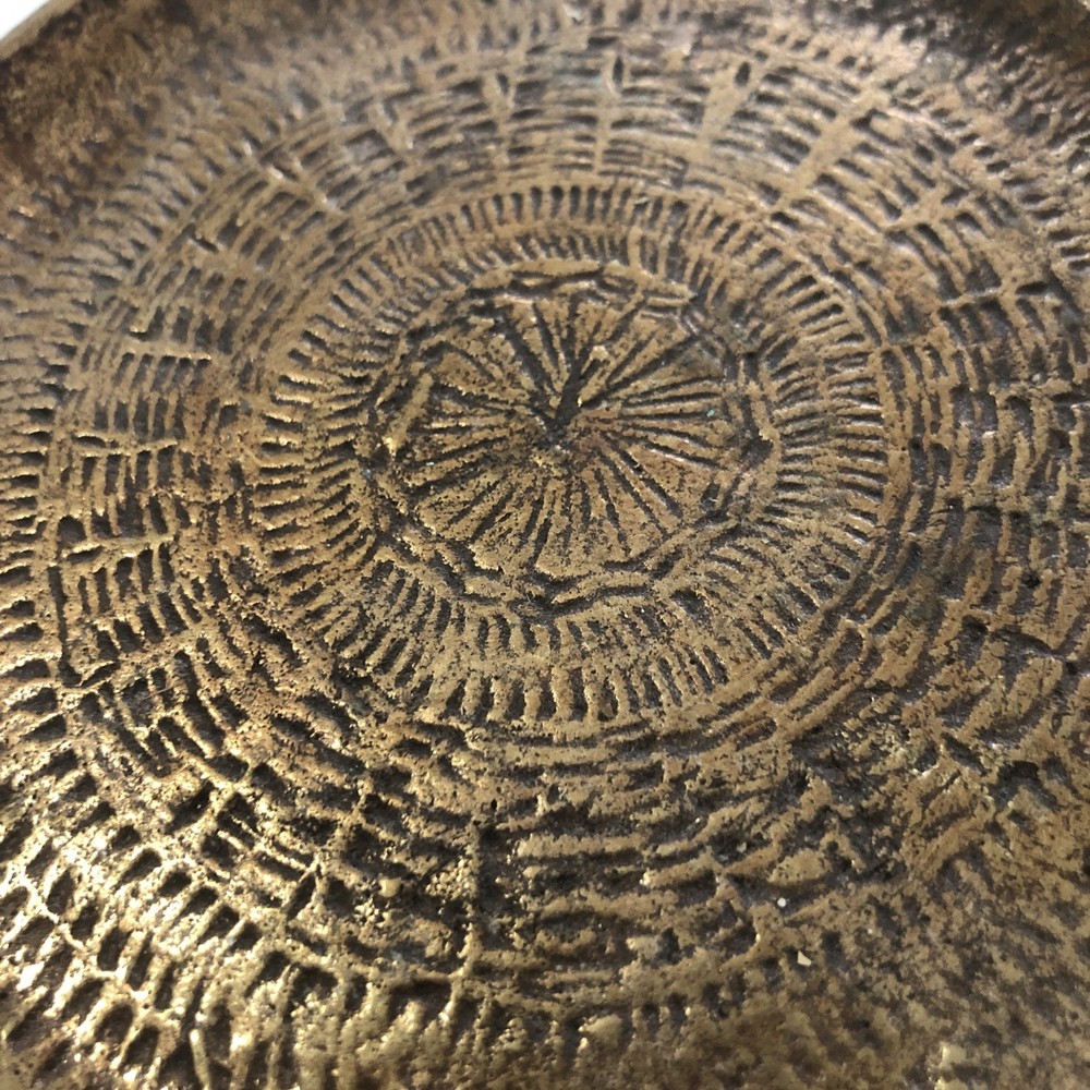 Antique Georgian Solid Brass Tazza Dish Centrepiece Held By Three Frogs