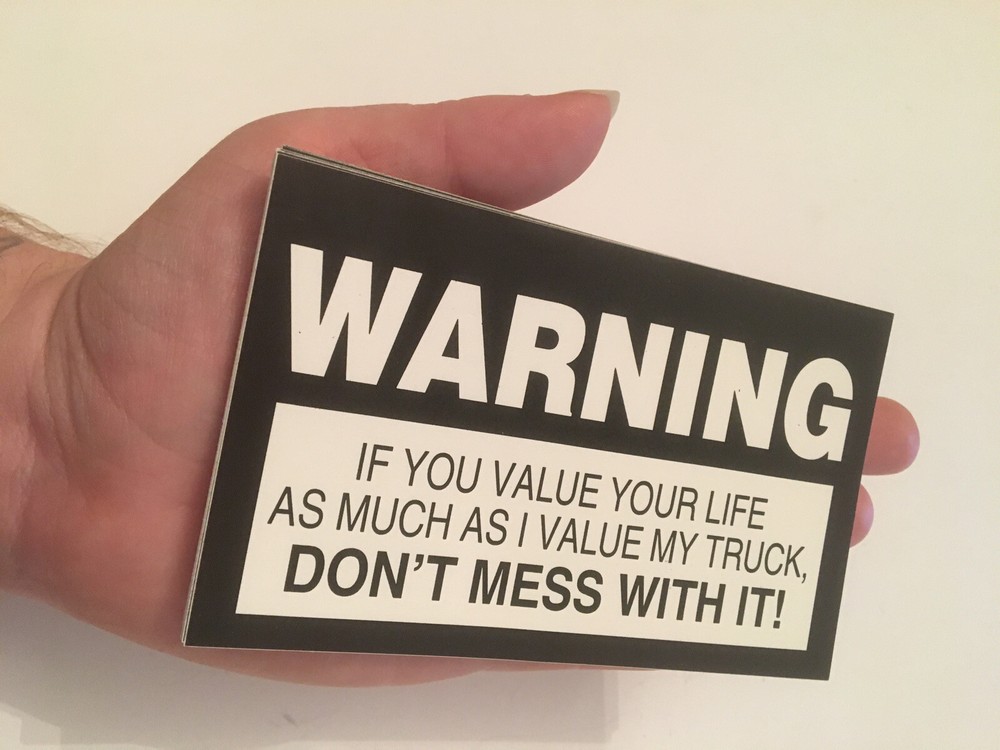 Warning if You Value Black and white 3"x5" rectangular glossy sticker