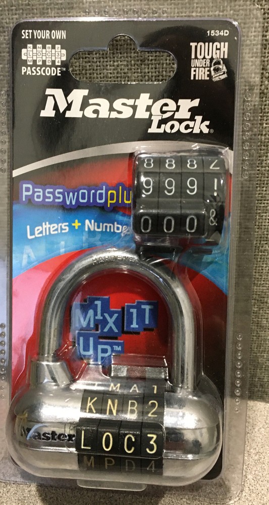Master Lock Password Plus Letters And Numbers 1534D BLACK