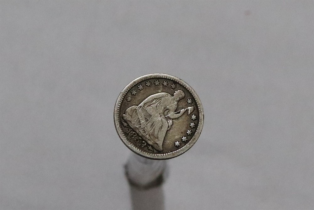 🧭 🇺🇸 USA HALF DIME 1856 SILVER B70 #9411