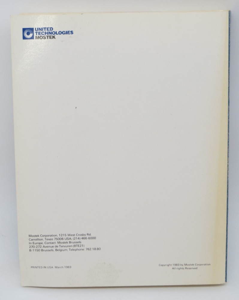 MOSTEK 1983 COMPUTER PRODUCTS DATA BOOK vintage computer tech book