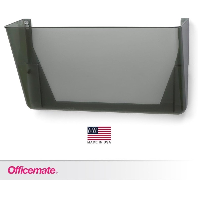 Wall Mount Plastic File Organizer Storage Rack Letters Documents Clear Design US