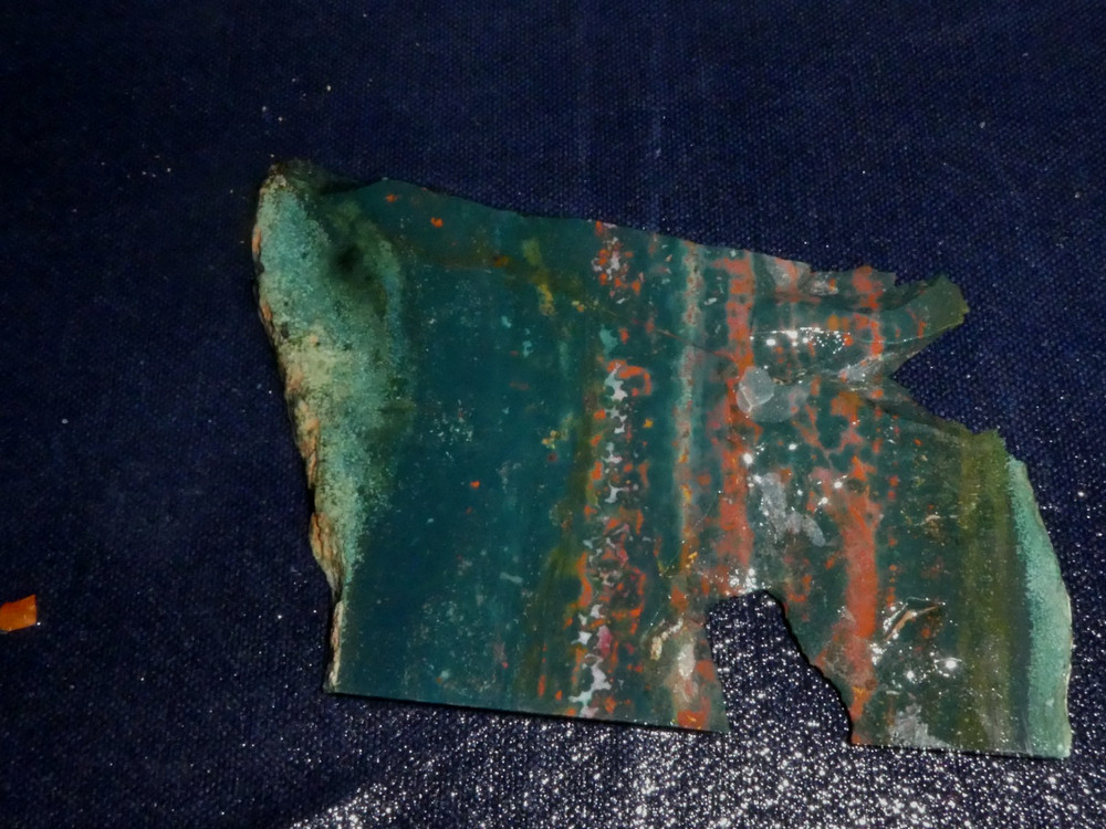 Fancy Jasper slab 4 1/4 " x 3 3/8" rough--cabbing-display- science projects