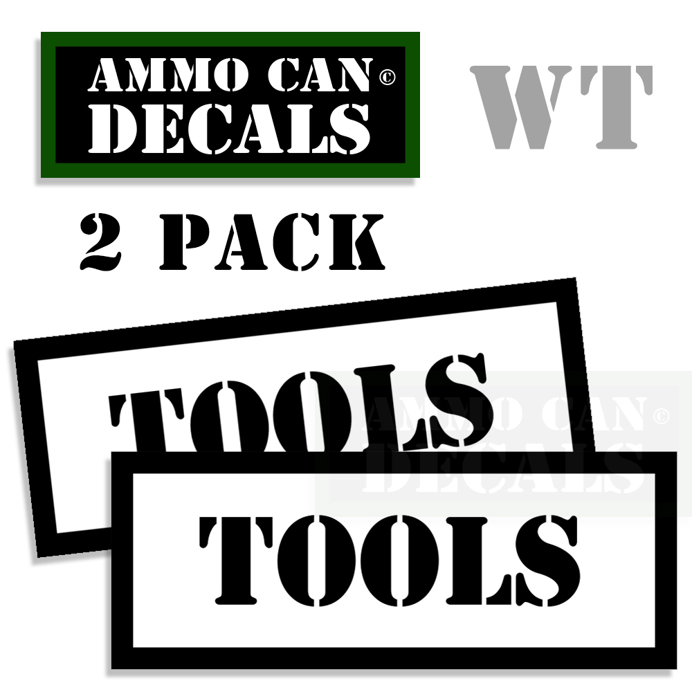 TOOLS  Ammo Can Decals - Labels for Gunsmithing Tools - Vinyl Sticker  2 pack WT