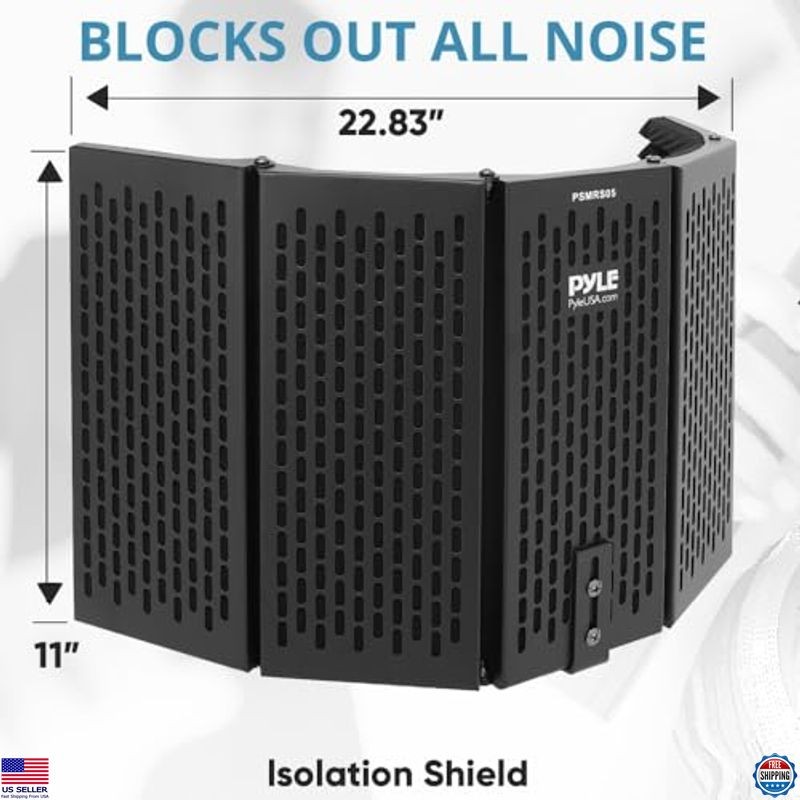 Pyle Studio Microphone Isolation Kit with 5 Adjustable Acoustic Panels & Mount