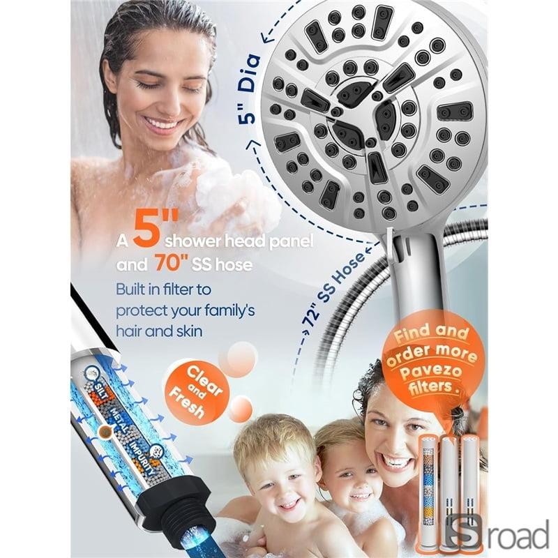 10-Function High Pressure Shower Head Set, Handheld, Water Saving, Easy Install