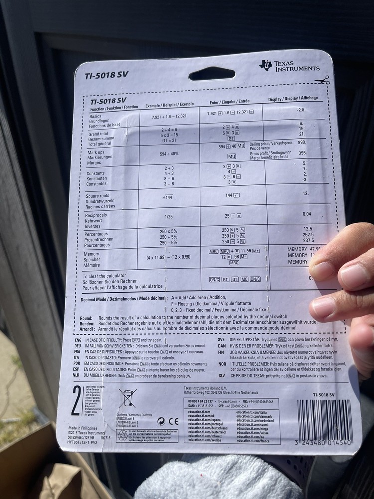 Texas Instruments Calculator TI 5018SV