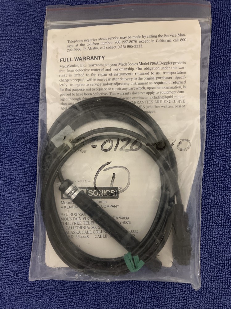 MedaSonics P-96A 5Hz Bi-Directional Doppler Probe Read Description