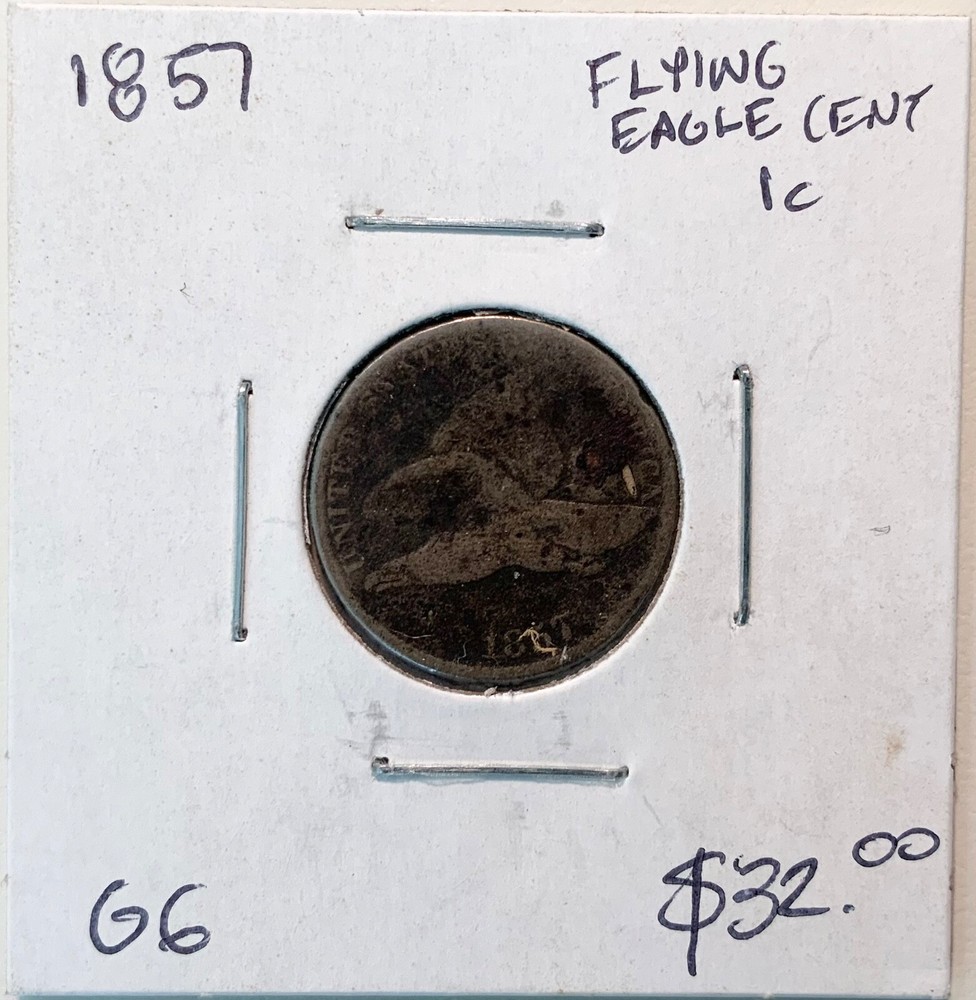 1857 United States Flying Eagle Cent 1c