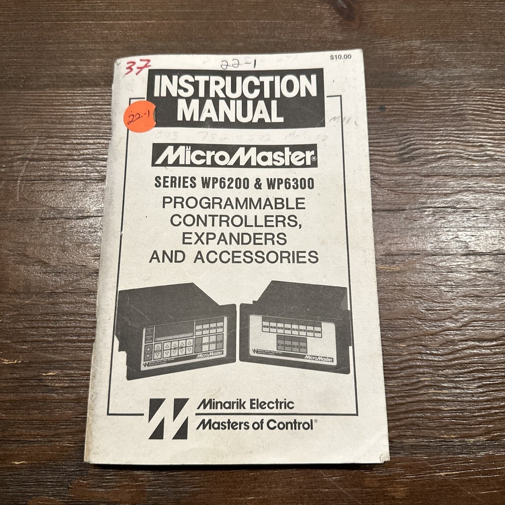 Minarik Electric Micromaster Series WP6200 & WP6300 Programmable Instruction