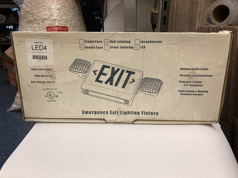 Brooks,LED4,Double Face Exit Sign and Emergency Lights