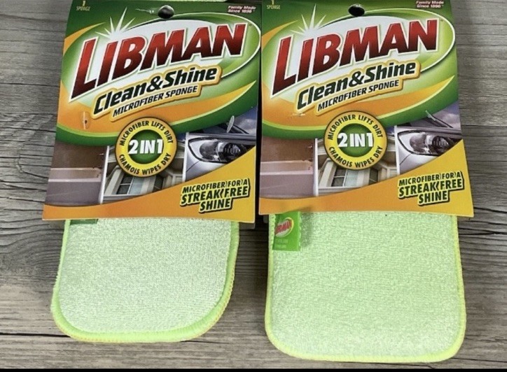 Libman Clean Shine Microfiber Green and Yellow Sponge 2