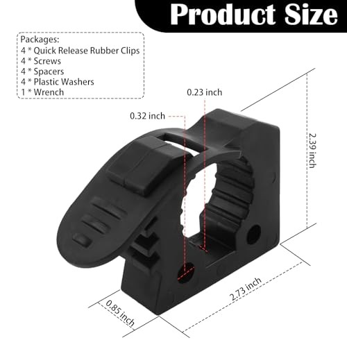 4PCS Quick Release Clamp—Adjustable Rubber Clamp for Shovel Holder & Molle