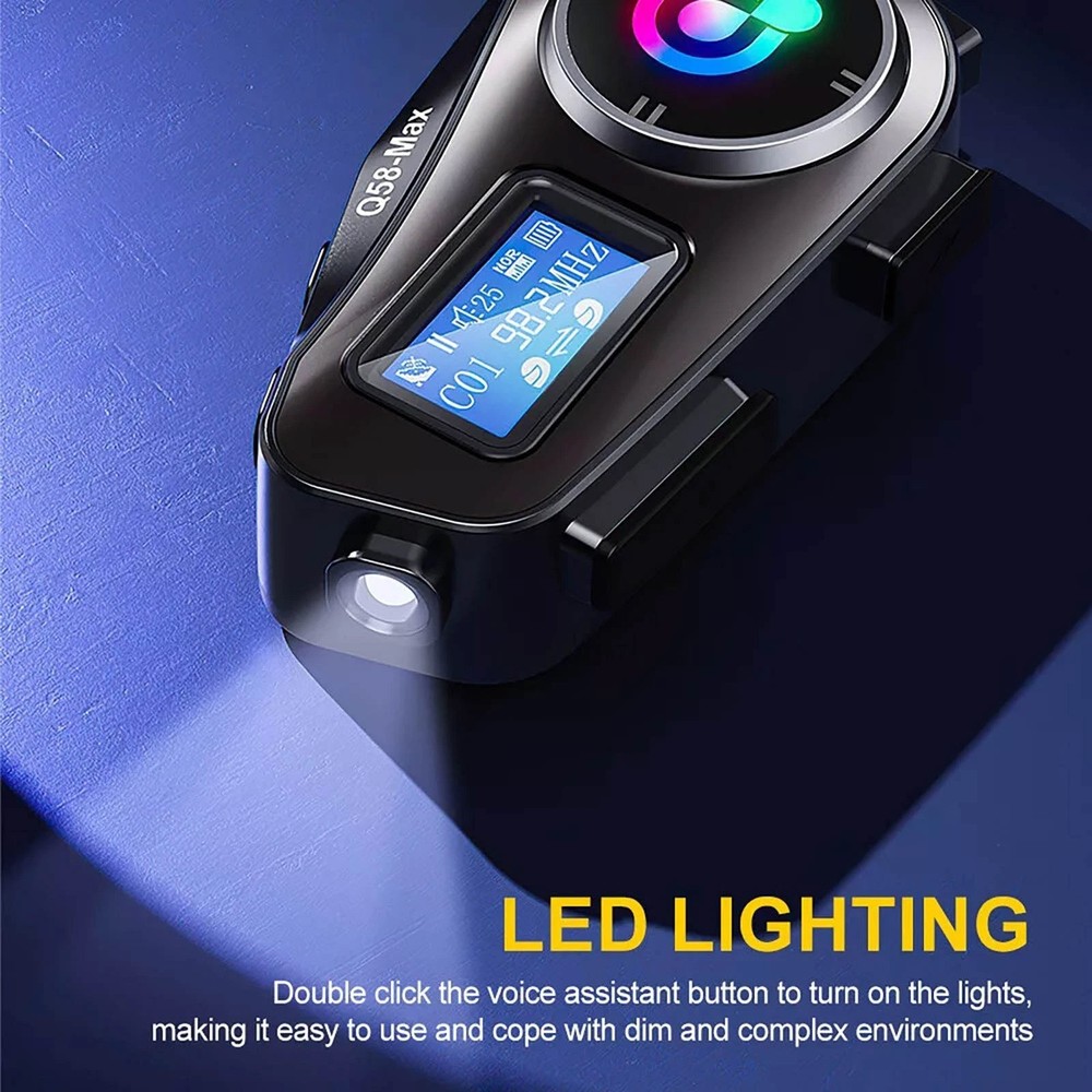 Bluetooth Headset Motorcycle Intercom Helmet LCD Waterproof maximum 32GIZ