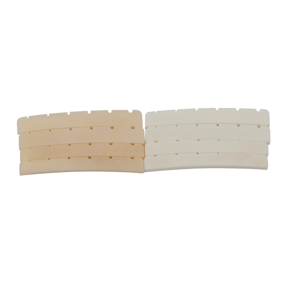 2x Curved Bottom 7.25"/9.5"/10" Radius Pure Bone NutsWhite/Unbleached Bone Nuts
