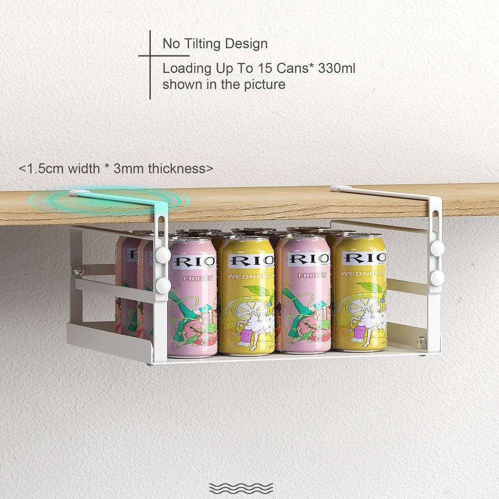 2-Pack Adjustable Under Shelf Storage Baskets - White, for Kitchen, Pantry