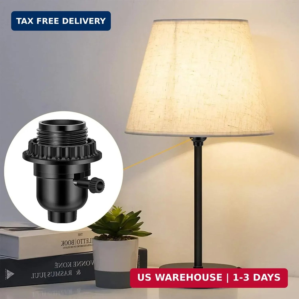UL Listed E26 Light Socket, Threaded Lamp Socket Replacement with ON/Off Switch